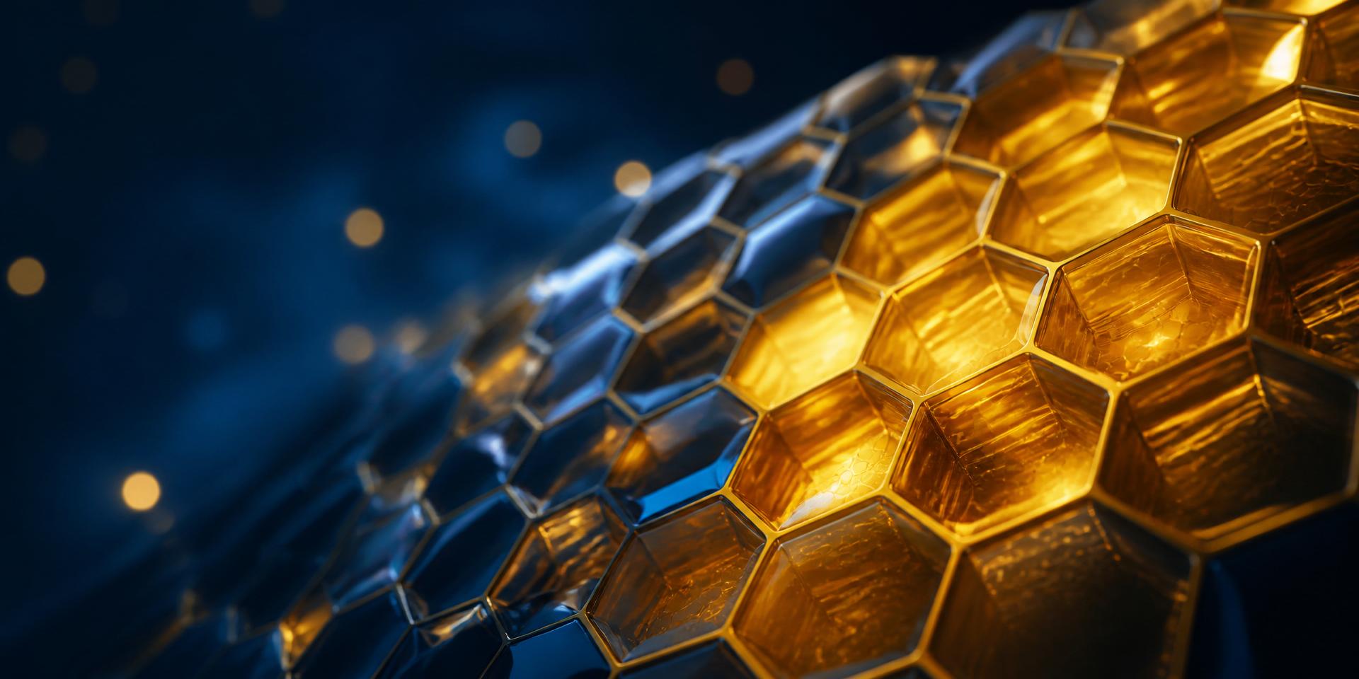 Glowing golden honeycomb representing the BusyBee hive
